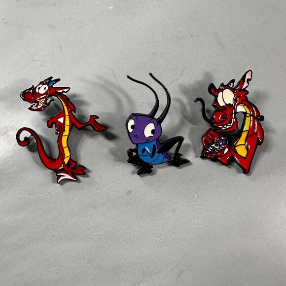 Lucky Mushu Dragon Lapel Pin Bug Mulan Princess Brooch Jewelry Accessories Pin - Picture 3 of 9